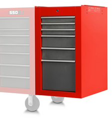 Proto® 550S Side Cabinet - 6 Drawer, Safety Red and Gray - All Tool & Supply