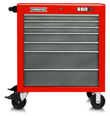 Proto® 550S 34" Roller Cabinet - 7 Drawer, Safety Red and Gray - All Tool & Supply