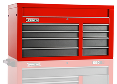 Proto® 550S 50" Top Chest - 8 Drawer, Safety Red and Gray - All Tool & Supply