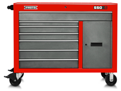 Proto® 550S 50" Workstation - 7 Drawer & 1 Shelf, Safety Red and Gray - All Tool & Supply