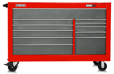 Proto® 550S 66" Workstation - 11 Drawer, Safety Red and Gray - All Tool & Supply