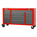 Proto® 550E 67" Power Workstation - 18 Drawer, Safety Red and Gray - All Tool & Supply