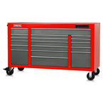 Proto® 550E 67" Front Facing Power Workstation w/ USB - 18 Drawer, Safety Red and Gray - All Tool & Supply