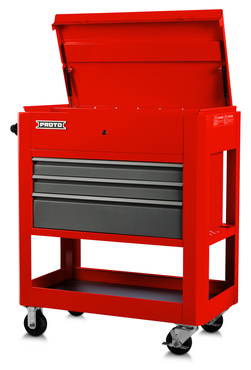 Proto® Heavy Duty Utility Cart- 3 Drawer Red - All Tool & Supply