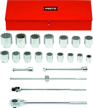 Proto® 1" Drive 22 Piece Socket Set - 12 Point - All Tool & Supply