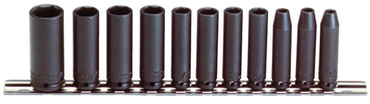 Proto® 1/4" Drive 11 Piece Deep Impact Socket Set - 6 Point - All Tool & Supply