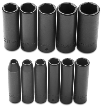 Proto® 1/4" Drive 11 Piece Metric Deep Impact Socket Set - 6 Point - All Tool & Supply