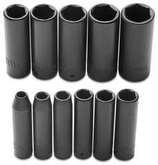 Proto® 1/4" Drive 11 Piece Metric Deep Impact Socket Set - 6 Point - All Tool & Supply