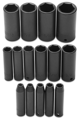 Proto® 3/8" Drive 15 Piece Deep Impact Socket Set - 6 Point - All Tool & Supply