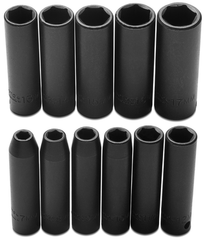 Proto® 3/8" Drive 11 Piece Metric Deep Impact Socket Set - 6 Point - All Tool & Supply