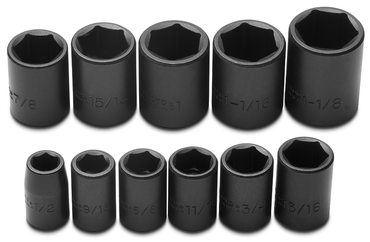 Proto® 1/2" Drive 11 Piece Impact Socket Set - 6 Point - All Tool & Supply