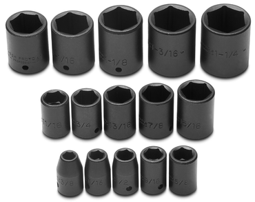 Proto® 1/2" Drive 15 Piece Impact Socket Set - 6 Point - All Tool & Supply