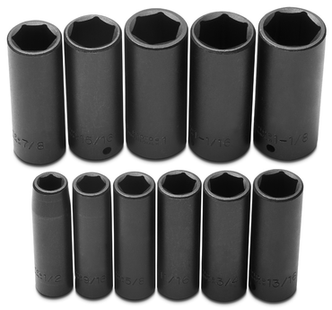 Proto® 1/2" Drive 11 Piece Deep Impact Socket Set - 6 Point - All Tool & Supply