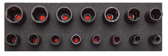 Proto® Foamed 1/2" Drive 15 Piece Deep Impact Socket Set - Black Oxide - 6 Point - All Tool & Supply