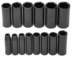 Proto® 1/2" Drive 15 Piece Deep Impact Socket Set - 6 Point - All Tool & Supply