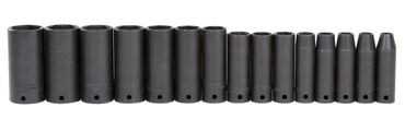 Proto® 1/2" Drive 15 Piece Deep Thin Wall Impact Socket Set - 6 Point - All Tool & Supply