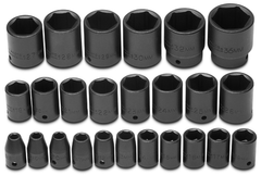 Proto® 1/2" Drive 25 Piece Metric Impact Socket Set - 6 Point - All Tool & Supply