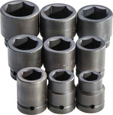 Proto® 1" Drive 9 Piece Impact Socket Set - 6 Point - All Tool & Supply