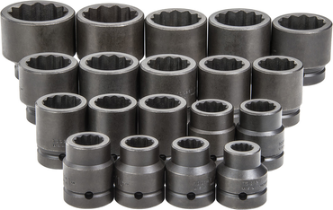 Proto® 1" Drive 19 Piece Impact Socket Set - 12 Point - All Tool & Supply