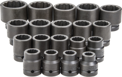 Proto® 1" Drive 19 Piece Impact Socket Set - 12 Point - All Tool & Supply