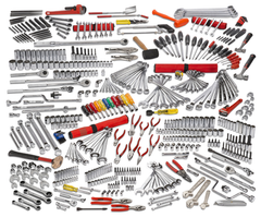 Proto® 497 Piece Master Technician Maintenance Tool Set With Roller Cabinet J453441-8RD and Top Chest J453427-6RD - All Tool & Supply