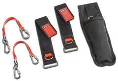 Proto® Tethering D-Ring Pouch Set with One Pocket, Retractable Lanyard, and D-Ring Wrist Strap System with (2) JWS-DR and (2) JLANWR6LB - All Tool & Supply