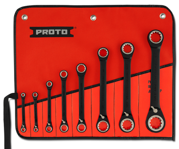 Proto® 8 Piece Black Chrome Double Box Reversible Ratcheting Wrench Set - Spline - All Tool & Supply