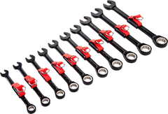 Proto® Tether-Ready 10 Piece Black Chrome Metric Non-Reversible Combination Ratcheting Wrench Set - Spline - All Tool & Supply