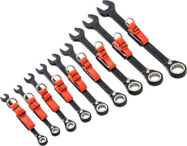 Proto® Tether-Ready 9 Piece Black Chrome Reversible Combination Ratcheting Wrench Set - Spline - All Tool & Supply