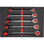 Proto® Foamed 22 Piece Metric Reversible Ratcheting Combination Wrench Set - Black Chrome- Spline - All Tool & Supply