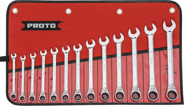 Proto® 13 Piece Full Polish Metric Combination Reversible Ratcheting Wrench Set - 12 Point - All Tool & Supply