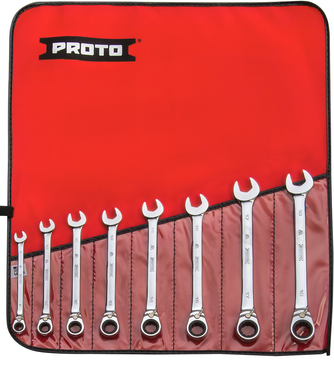 Proto® 8 Piece Full Polish Metric Ratcheting Wrench Set - 12 Point - All Tool & Supply