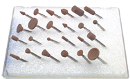 #150 - Contains: 24 Aluminum Oxide Points; For: Machines that hold 3/32 Shanks - Mounted Point Kit for Flex Shaft Grinder - All Tool & Supply