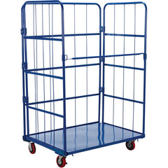 Blue Nestable Roller Container 1 Shelf - Exact Industrial Supply