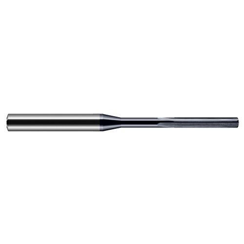 Miniature Reamers - 0.1245″ Reamer Diameter × 0.7500″ (3/4″) Margin Length Carbide Reamer, 4 Flutes, AlTiN Coated