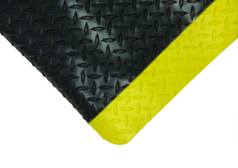 3' x 12' x 1/2" Thick Diamond Anti Fatigue Mat - Yellow/Black - All Tool & Supply