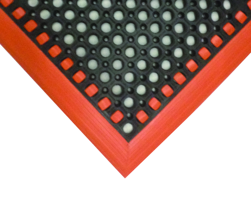 40" x 124" x 7/8" Thick Safety Wet / Dry Mat - Black / Orange - All Tool & Supply