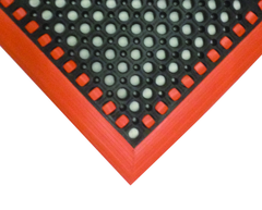 40" x 52" x 7/8" Thick Safety Wet / Dry Mat - Black / Orange - All Tool & Supply