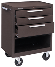 3-Drawer Roller Cabinet w/ball bearing Dwr slides - 35'' x 18'' x 27'' Brown - All Tool & Supply