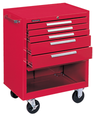 5-Drawer Roller Cabinet w/ball bearing Dwr slides - 35'' x 20'' x 29'' Red - All Tool & Supply