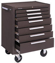 7-Drawer Roller Cabinet w/ball bearing Dwr slides - 35'' x 20'' x 29'' Brown - All Tool & Supply