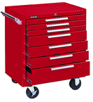 7-Drawer Roller Cabinet w/ball bearing Dwr slides - 35'' x 20'' x 29'' Red - All Tool & Supply