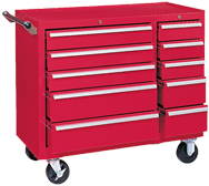 310X 10-Drawer Maintenance Cart - 35'' x 18'' x 39.38'' Red - All Tool & Supply