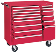 315X 15-Drawer Maintenance Cart - 35'' x 18'' x 39.38'' Red - All Tool & Supply