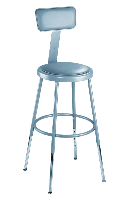 25" - 33" Adjustable Padded Stool With Padded Backrest - All Tool & Supply