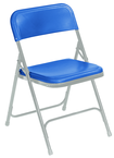 Plastic Folding Chair - Plastic Seat/Back Steel Frame - Blue - All Tool & Supply