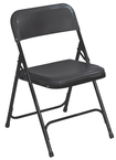 Plastic Folding Chair - Plastic Seat/Back Steel Frame - Black - All Tool & Supply