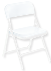 Plastic Folding Chair - Plastic Seat/Back Steel Frame - White - All Tool & Supply