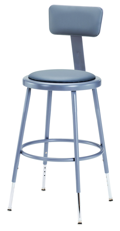 19" - 27" Adjustable Padded Stool With Padded Backrest - All Tool & Supply