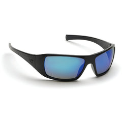 Safety Glasses - Black Frame, Ice Blue Mirror Lens - All Tool & Supply